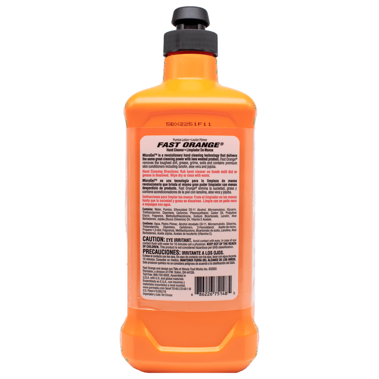 Permatex Fast Orange Pumice Hand Cleaner, 48oz Orange Scent