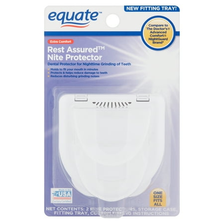 Equate Rest Assured Classic Dental Guards, Custom Nighttime Protection from Teeth Grinding, 2 Count