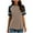 Khaki, variant on Kovlvoll Womens Summer T Shirts Short Sleeve Crew Neck Basic Tees Loose Casual Patchwork Comfy Tops