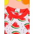 thumbnail image 4 of Suealasg Baby Girls One Piece Swimsuit 3M 6M 12M 18M 24M Long Sleeve Watermelon Stripe Print Rash Guard Swimwear Infant Summer Bathing Suit Beachwear, 4 of 7