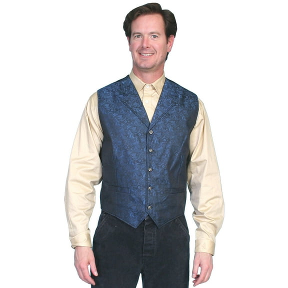 Scully RW164-BLU-XL Rangewear 100 Percent Polyester Mens Ellington Vest - Blue- XL