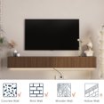 thumbnail image 5 of Floating TV Stand for TVs Up To 75'', High Gloss Top Modern Wall Mounted TV Stand with with Led Lights, Power Outlet, 4 Cabinets, Floating TV Cabinet Entertainment Center for Living Room, 5 of 7