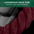 thumbnail image 5 of Carbella Twisted Fur Red Steering Wheel Cover, Standard 15 Inch Size Fits Most Vehicles, Fuzzy Fluffy Car Steering Cover with Soft Faux Fur Touch, Car Accessories for Women, 5 of 7