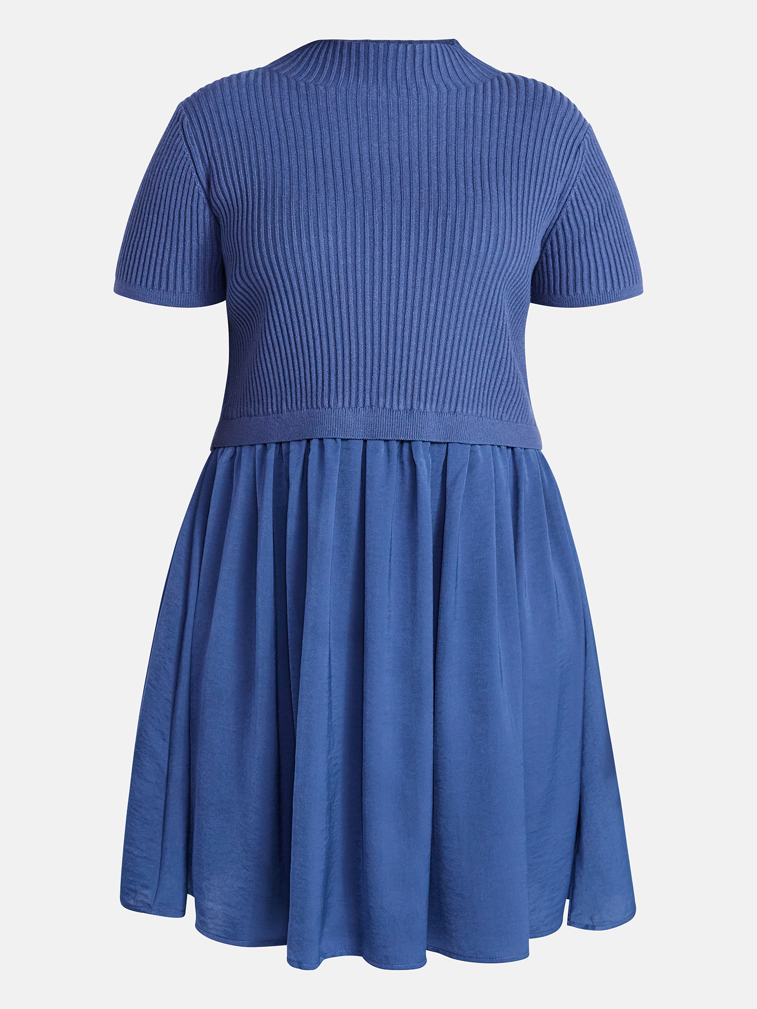 Terra & Sky Women's Plus Short Sleeve Mini Mixed Media Dress, Sizes 0X-5X