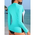 thumbnail image 7 of Asoul Rash Guard for Women Full Zip, Zip Up Long Sleeve Swim Shirts for Women, Surfing Top UPF 50+ SPF Sun & UV Protection, 7 of 7