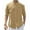 Khaki, variant on Hinvhai Men's Cotton Long Sleeve Shirts Casual Button Down Banded Collar Shirt Beach Summer Tops Gray XL(XL)