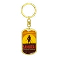 thumbnail image 4 of Silhouette Of Japanese Samurai Keychain Dog Tag Stainless Steel or 18k Gold, 4 of 16
