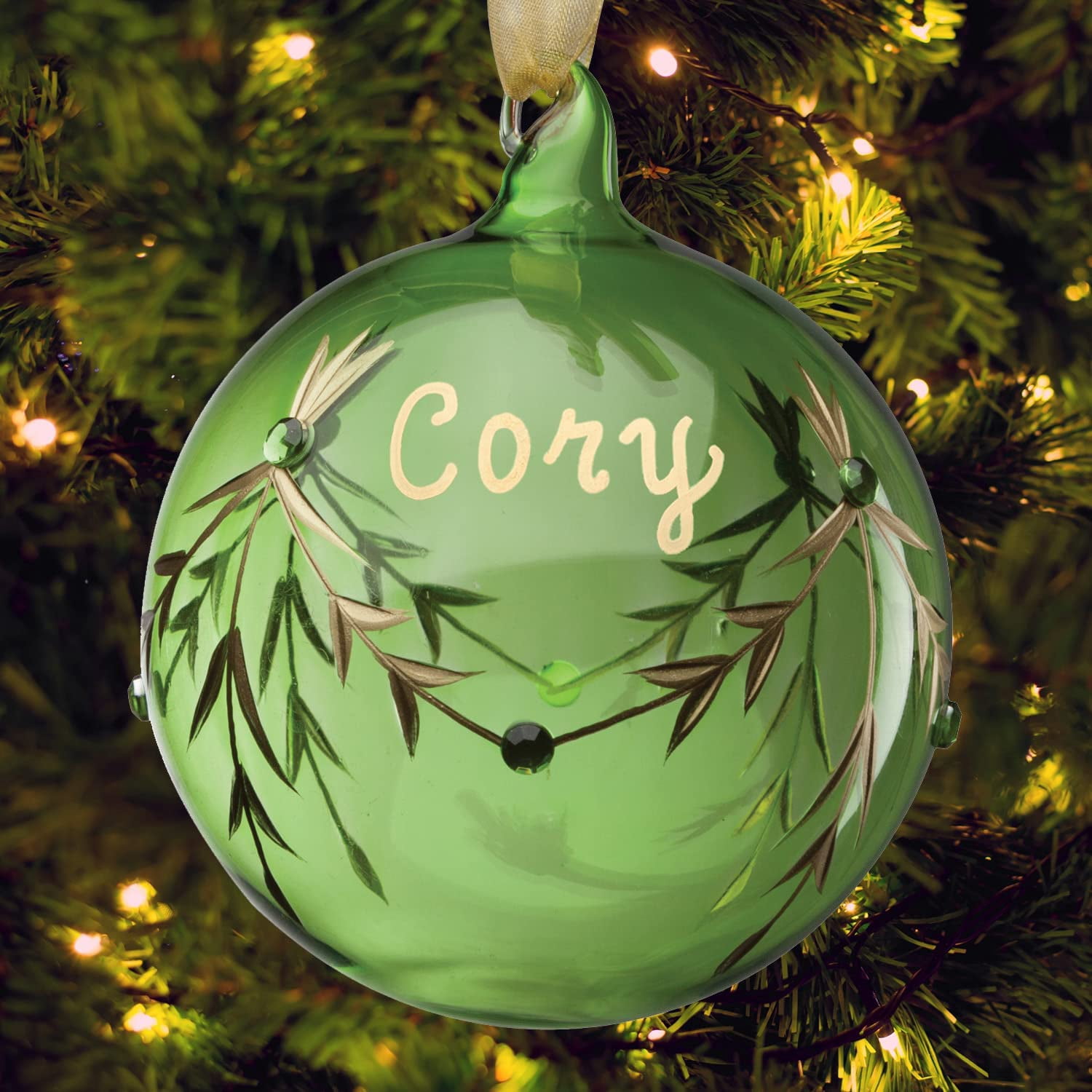 Personalized Glass Birthstone Christmas Ornament - August Birthstone