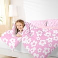 thumbnail image 3 of Homewish Pink Boho Floral Twin Comforter Sets,Kawaii Cartoon Themed Bedding Set,Pink Reversible,2pcs,1 Comforter and 1 Pillowcase, 3 of 7