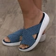 thumbnail image 4 of Large Size Bottom Slope With Fish Mouth Flying Woven Cross Sandals, 4 of 6