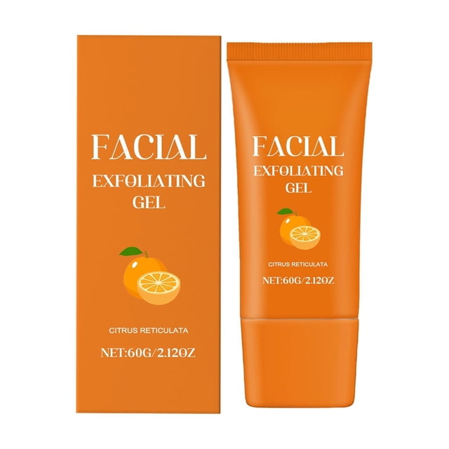 exfoliante corporal, exfoliante corporal, hidratante, suavizante, cierra los poros, blanquea, ilumina, exfoliante, gel peeling, gel blanqueador 50ml tubo naranja frontal y caja a juego; gel exfoliante iluminador con extracto cítrico y glicerina, textura gel, indicado para manos, cuello o rostro y uso localizado para eliminar células muertas y mejorar la apariencia de la piel; también suele usarse para suavizar codos y talones.