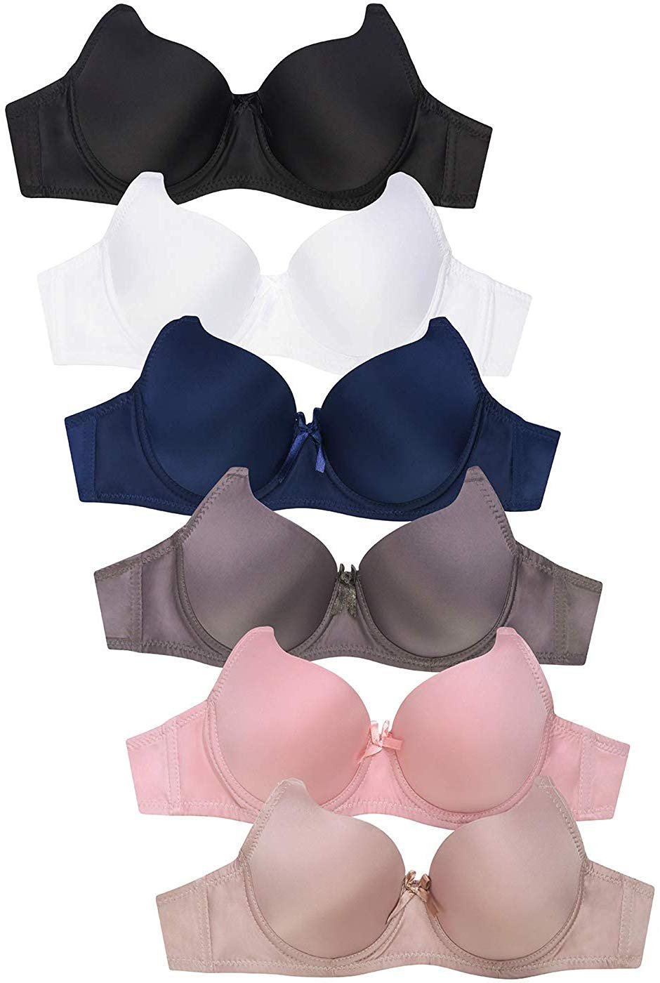 DailyWear DailyWear Womens Everyday 6 Pack of Bras (34B, 4180P