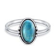 thumbnail image 2 of Bling Jewelry Womens Western  Silver Ring with Oval Cabochon Gemstone and Thin Band, 2 of 4