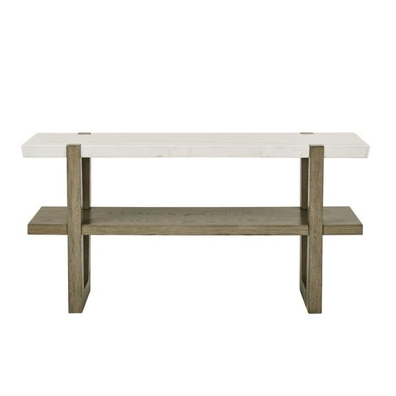 Steve Silver Perth White Marble Top Sofa Table