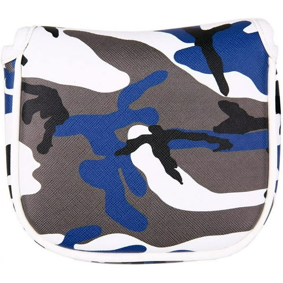 Blue Camouflage Golf Square Mallet Putter Head Cover with 2 Ball Magnetic Closure for Scotty Cameron