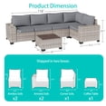 thumbnail image 6 of Sweecci 12 Piece Outdoor Patio Furniture Set, Ergonomic Wicker Patio Sectional Sofa with Stable Feet, 4" Cushions Conversation Set with Wood Table for Backyard Garden Deck,Grey, 6 of 6