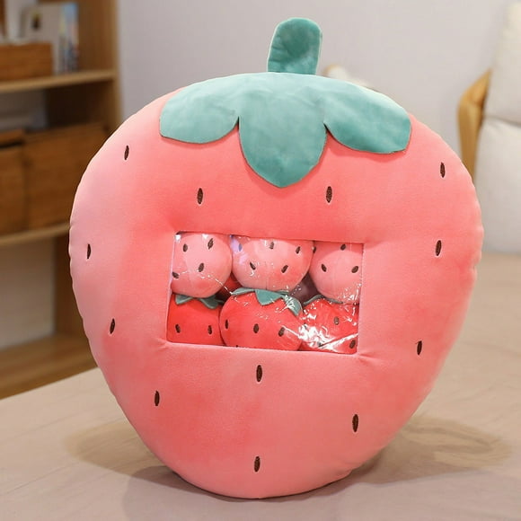 Mini Strawberry Plush Small Strawberry Stuffed Plush Soft Toy 8 inch Gift for Girls Boys Baby Birthdays Christmas Children's Day Halloween Thanksgiving Day (Strawberry Pink) Birthday Gifts Christmas
