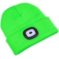 thumbnail image 6 of Unisex LED Beanie Hat with Light, USB Rechargeable Hands Free 4 LED Headlamp Cap, Warm Winter Knitted Hat with LED Flashlight for Hiking, Biking, Camping,Fluorescent Green, 6 of 8