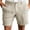 Khaki -BS19, variant on Nestiefly Mens Linen Shorts Elastic Waist Shorts Casual Summer Lightweight Cotton Linen Pants with Pockets Coffee L
