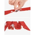 thumbnail image 4 of INSPIRE CHIC Women Floral Satin Scarves, Square Silky Neck Scarf Neckerchief, Skinny Long Ribbon Hair Band Long-Wine Red 55.1x2.0''(LxW), 4 of 7