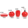 thumbnail image 2 of 4 Piece Ceramic Full Bathroom Accessory Set European Bathroom Supplies-Red, 2 of 8