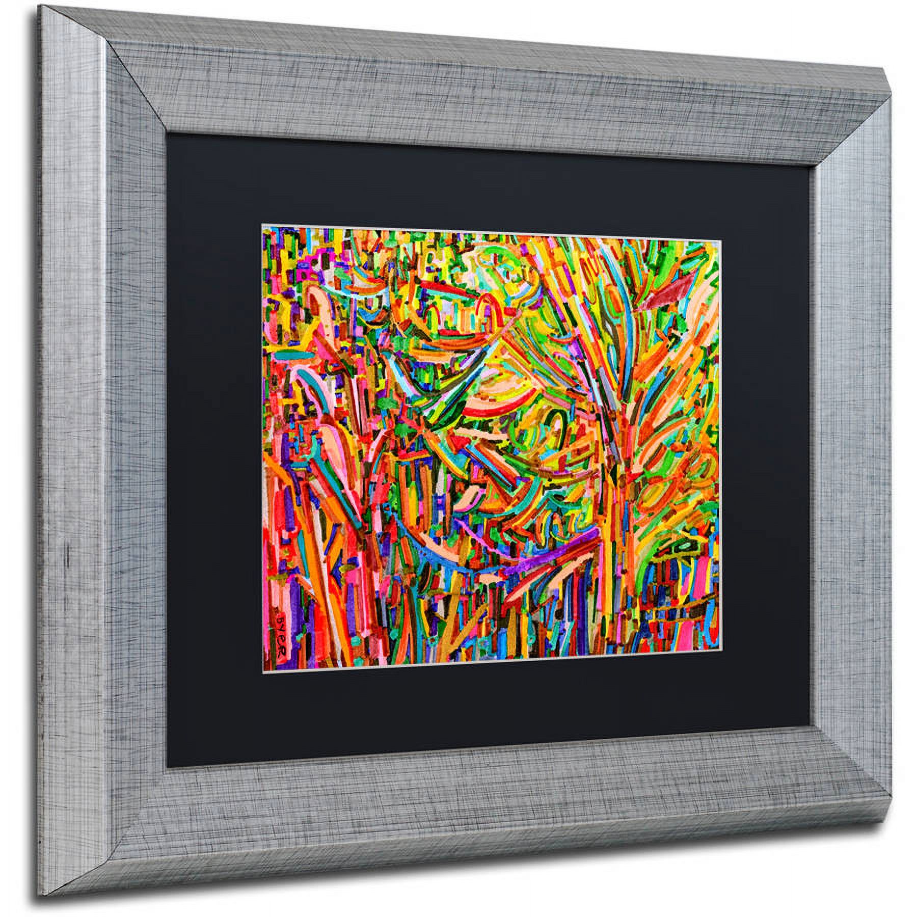 Trademark Fine Art "Evergreens" Canvas Art by Josh Byer, Black Matte, Silver Frame