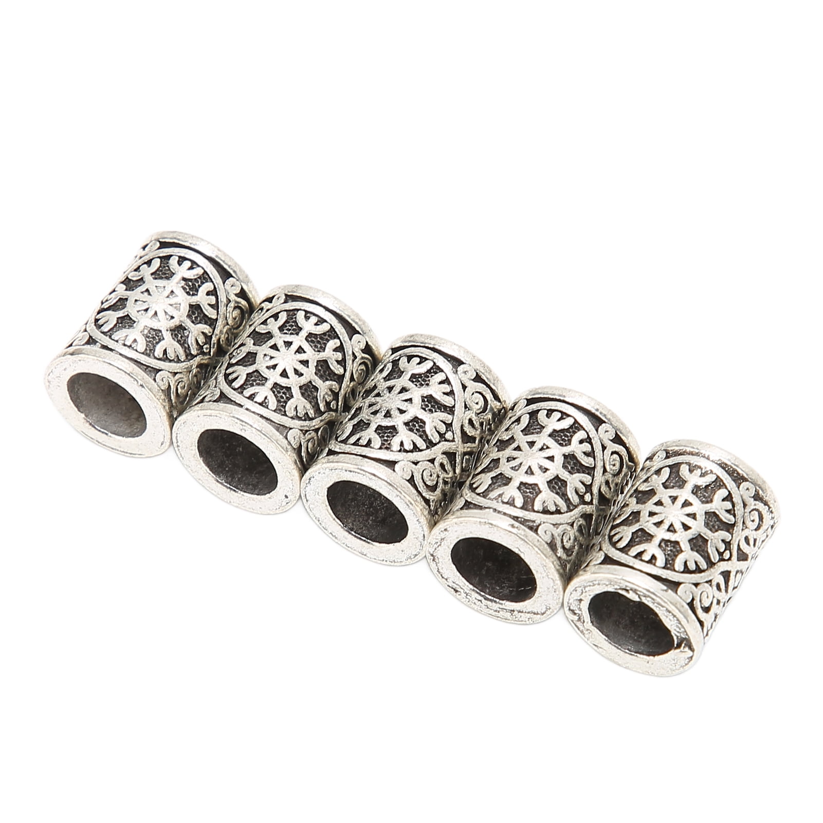 Kritne Beard Beads Viking Beard Beads 5 Piecs Viking Beard Beads Metal Antique Norse Hair Tube Beads for Hair Braiding Bracelet Pendant Walmart