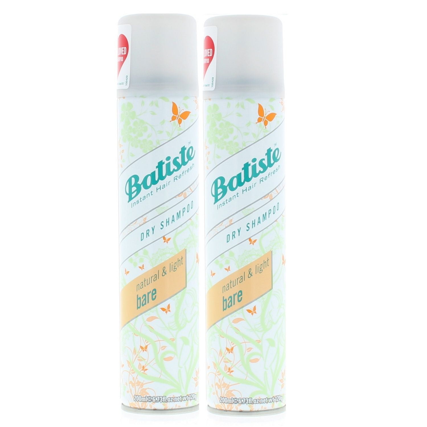 Batiste Dry Shampoo Natural & Light Bare 6.73oz (2 PACK)