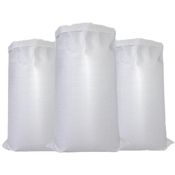 White woven bag 39x59 inch polypropylene sandbag, UV resistant, waterproof drawstring woven polypropylene flood control sandbag, 25/50 pack (39x59 inch - 25 pcs)