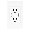 thumbnail image 2 of Toma de corriente eléctrica, toma de pared de 15 A Mejoras inteligentes para el hogar Toma de corriente estándar Acabado de lujo, 2 of 12