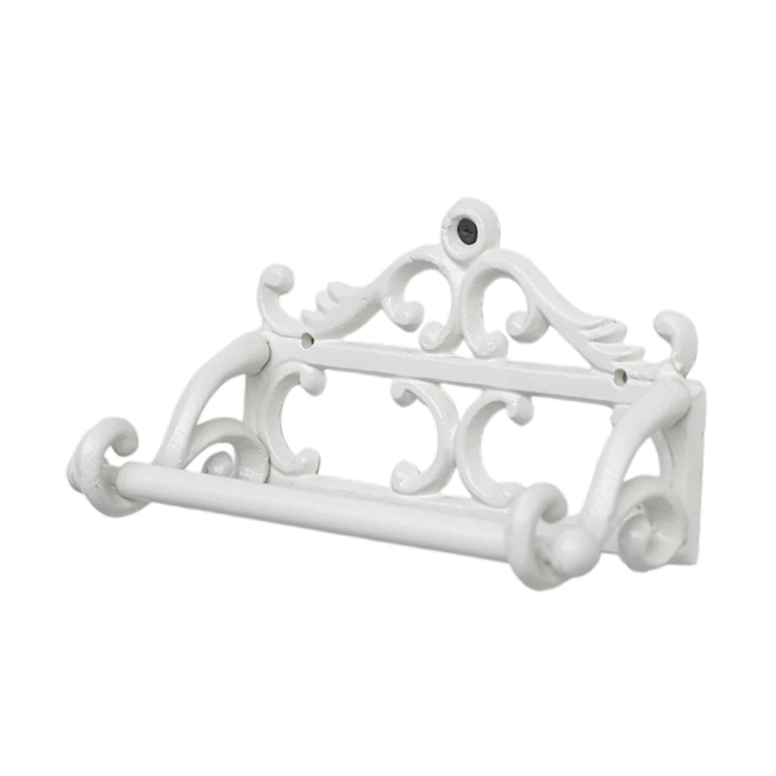 Toilet Paper Holder Wall Mount Iron Tissue Roll Organizer Vintage Design for Bathroom Kitchen Restroom Decor