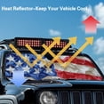 thumbnail image 4 of XYZCANDO US Flags Windshield Sun Shade Compatible with Jeep JK JKU JL JLU 1997-2023 Polyester Fully Covered Foldable Front Sunshade Keep Your Vehicle Cool Shade Heat Shield, 4 of 7