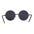 thumbnail image 3 of Classic Iconic Hippie Large Circle Lens Round Metal Sunglasses All Black, 3 of 4