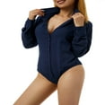 thumbnail image 4 of Women Solid Color Button Shirts Romper Ladies Formal Shirt Long Sleeve Turn-down Collar Bodysuit, 4 of 6