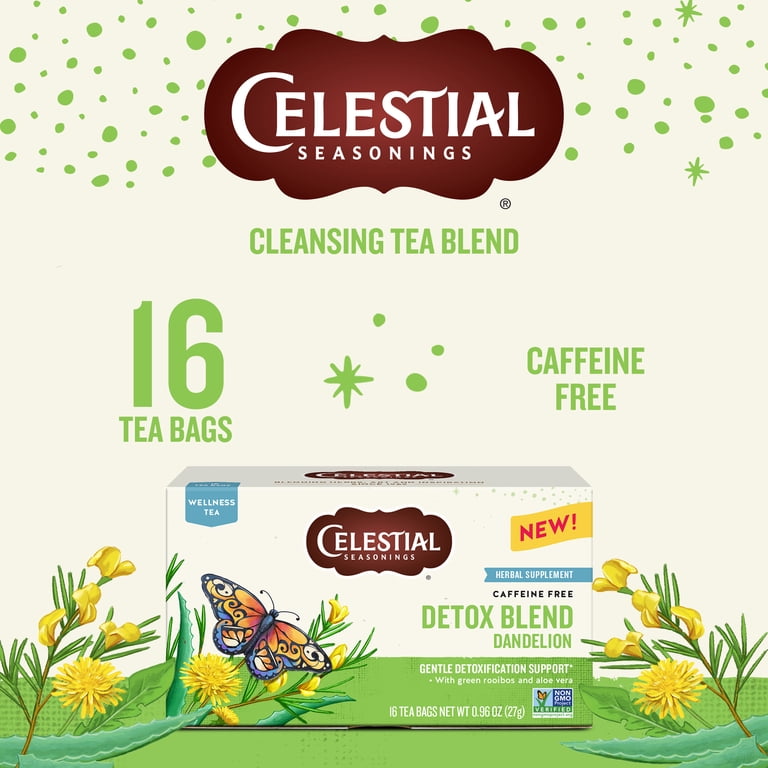 Celestial Seasonings Wellness Detox Blend Dandelion Tea Bags, 16ct