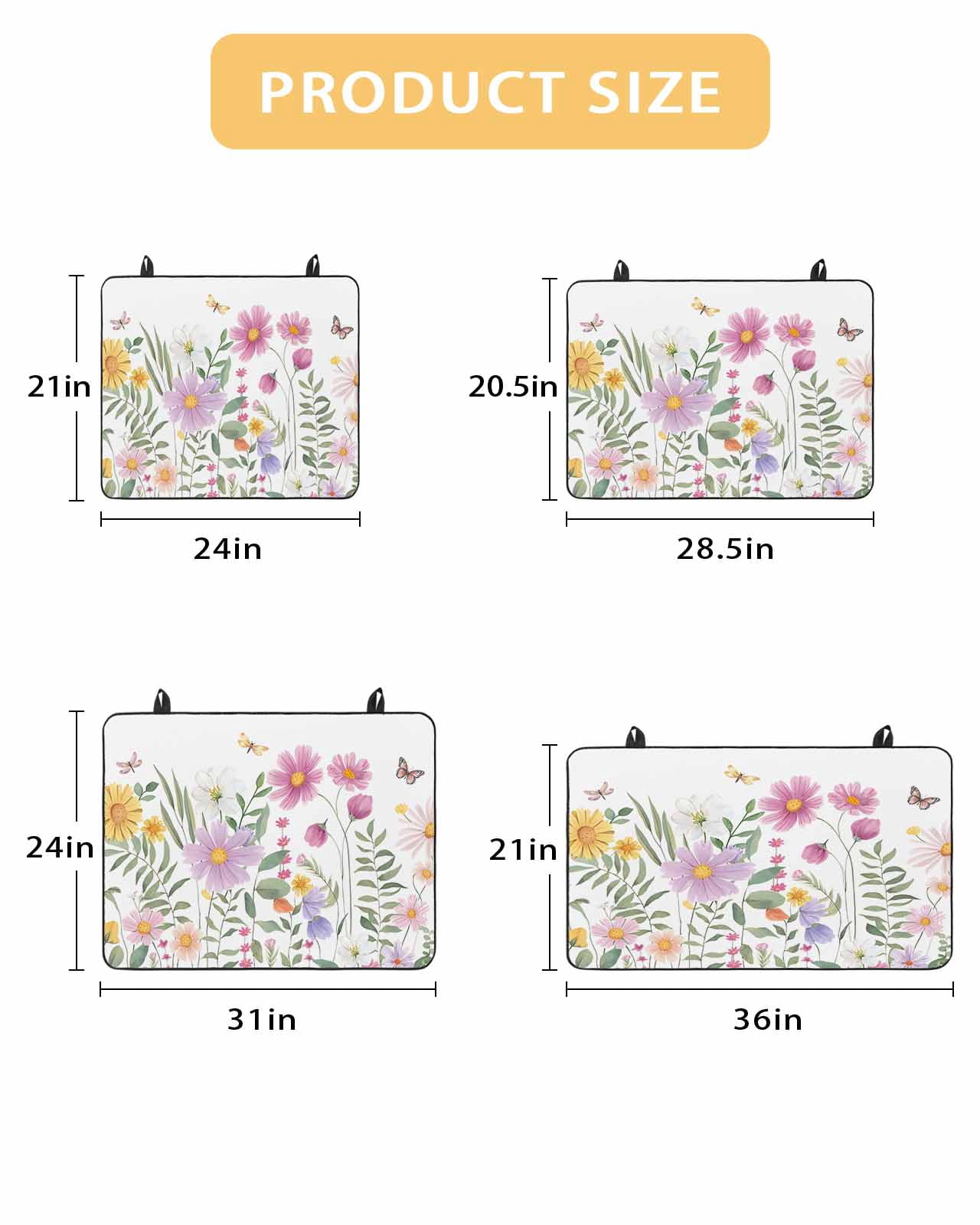 nqOlkjepod Large Induction Cooktop Protector Mat 24"x21", Botanical Floral Stove Top Covers for Electric Stove, Spring Colorful Flowers Butterfly Stove Burner Cover Mats, Glass Top Stove Cover