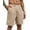 Khaki, variant on COOFANDY Mens Casual Linen Shorts Drawstring Elastic Waist Loose Fit Summer Beach Shorts L