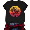 thumbnail image 4 of RKSTN T-Shirts Graphiques pour Femmes Col Rond Manches Courtes Blouse de Plage Hauts Aguichant Impression Régulière Chemises, 4 of 5