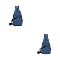 thumbnail image 4 of Qarigey Riñonera impermeable de tela para hombre, bandolera multifuncional y resistente al desgarro, riñonera azul Azul 2Conjunto, 4 of 6
