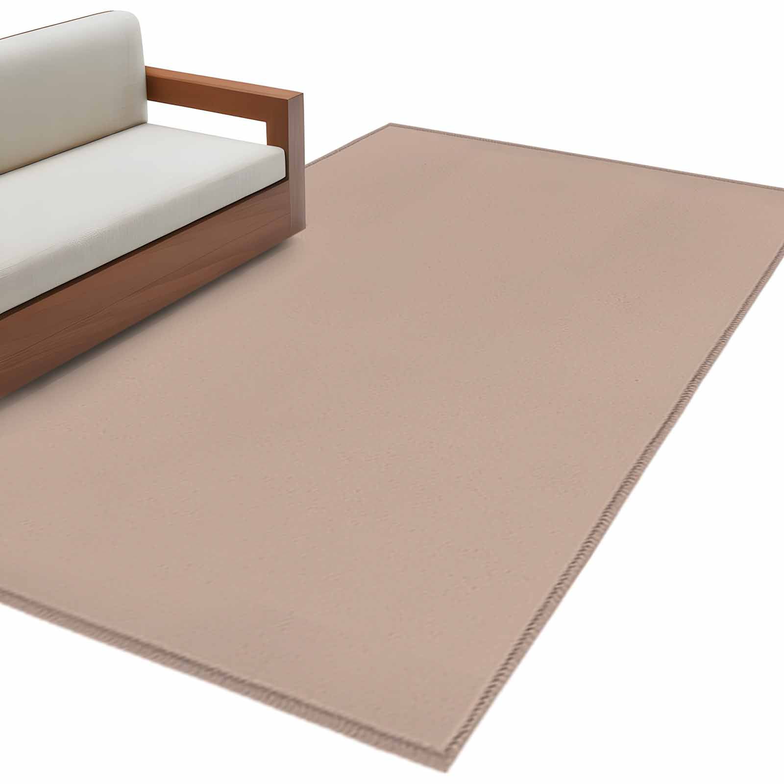 Brown 3x5 Area Rugs, Farmhouse Solid Brown Color Modern Art Non-Skid Rubber Backing Large Rectangle Rugs - Living Room Bedroom Home Office, Indoor Floor Mat Carpets Washable Rug