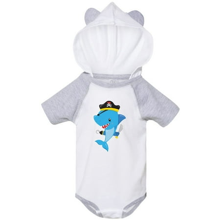 

Inktastic Pirate Shark Shark Wearing Pirate Hat Blue Shark Gift Baby Boy or Baby Girl Bodysuit