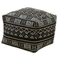 thumbnail image 2 of Saro Lifestyle PU661.BK 20 x 20 x 14 in. Dark Mudcloth Pouf, Black, 2 of 4