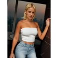 thumbnail image 5 of Women's Tube Crop Tops Strapless Cute Sexy Cotton Basic Solid Casual Cami Tops, 5 of 5