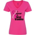 thumbnail image 3 of Inktastic Breast Cancer Awareness I Support My Great Grandma Women's V-Neck T-Shirt, 3 of 5