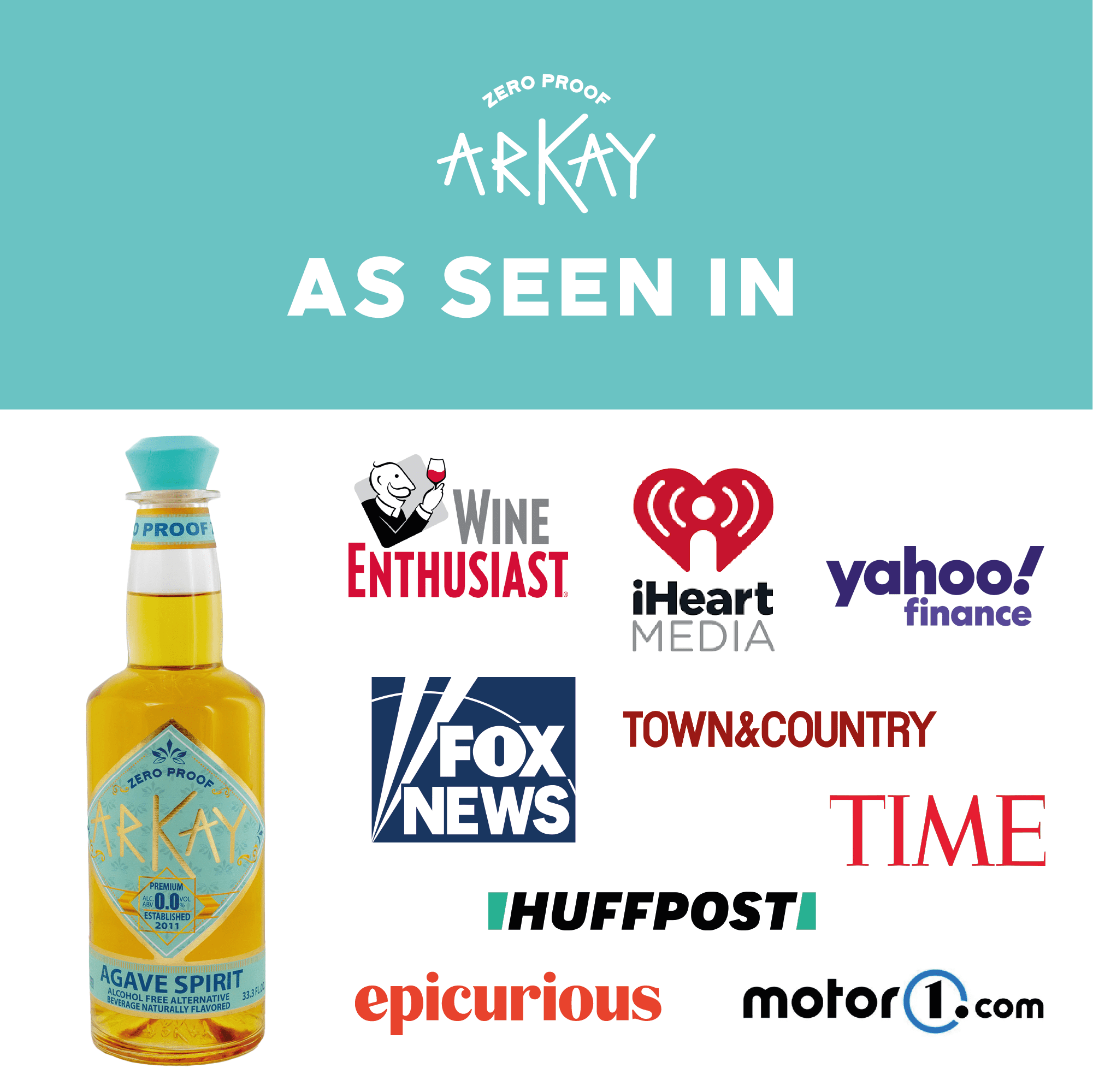 ARKAY | Agave Zero Proof Liqueur | Premium Alcohol-Free Alternative | 33.3 fl oz (1L) | Zero Calories & Sugar