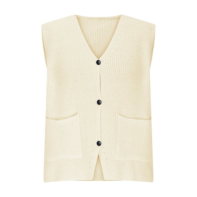 mfyjkho Camisetas Sin Mangas, Vestido De Punto Sin Mangas Con Cuello En V Y Cordones De Color Liso Para Mujer Tops Casuales Para Mujer L