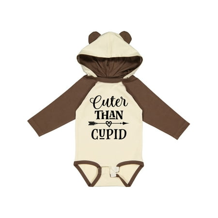 

Inktastic Valentines Day Cuter Than Cupid Gift Baby Boy or Baby Girl Long Sleeve Bodysuit