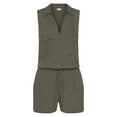 thumbnail image 4 of LASCANA Women's Sleeveless Drawstring Romper Buttons, 4 of 5