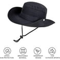 thumbnail image 5 of VONTER Unisex Wide Brim Sun Hat,Outdoor UPF 50+ Waterproof Boonie Hat Summer UV Protection Sun Caps Camping Hiking Fishing Hunting Boating Safari Cap for Men and Women - Black, 5 of 6