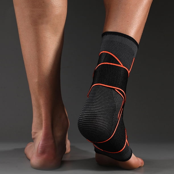 Soporte de tobillo 3D trenzado tobillera para yoga correr baloncesto (XL naranja)